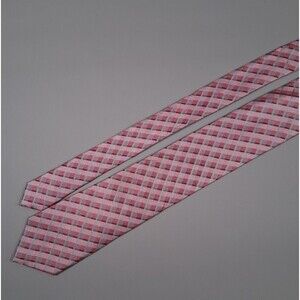 Calvin Klein Men's Pink Plaid Check 100% Silk Necktie 3" x 62"
